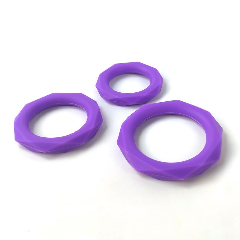 Set de 3 Anillos para el Pene Silicona Purpura