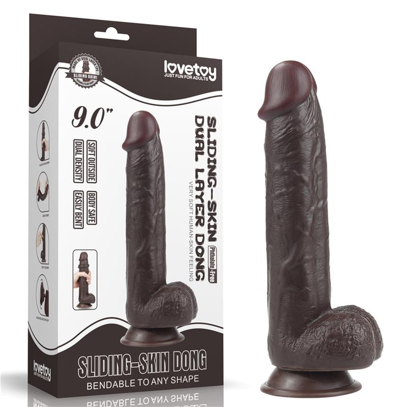 Dildo con Piel Retractil 9 Negro