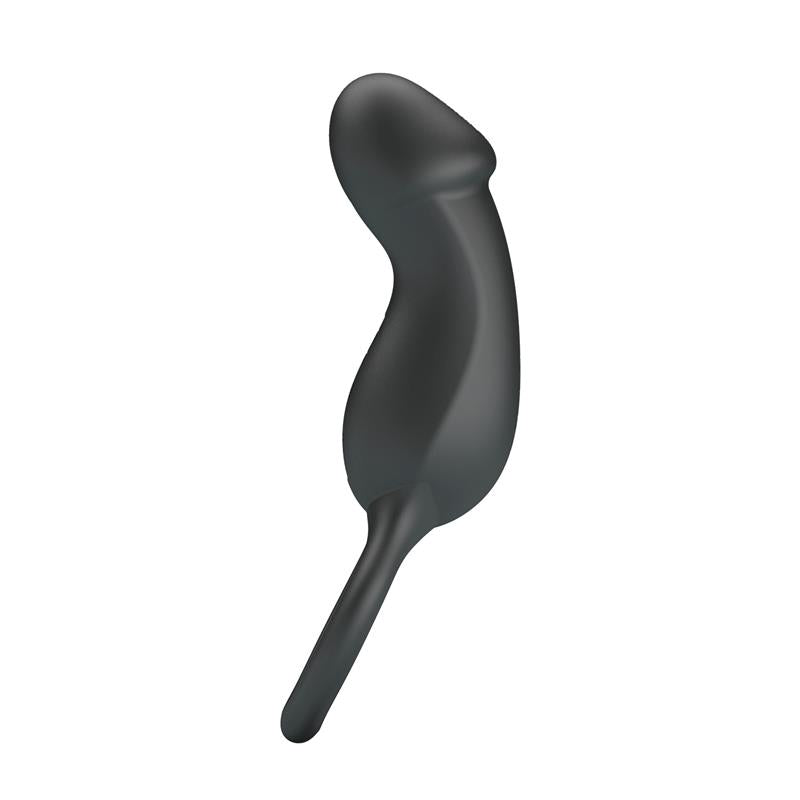 Trae Anillo Vibrador Silicona USB Negro