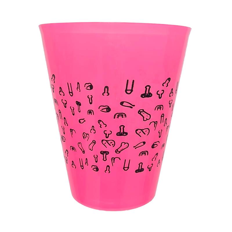 Vaso Plastico Diseno Penes Fuscia 500ml