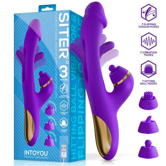 Siter 20 Vibrador con Lengua Flapping Golpeteo y Cabezales Intercambiables