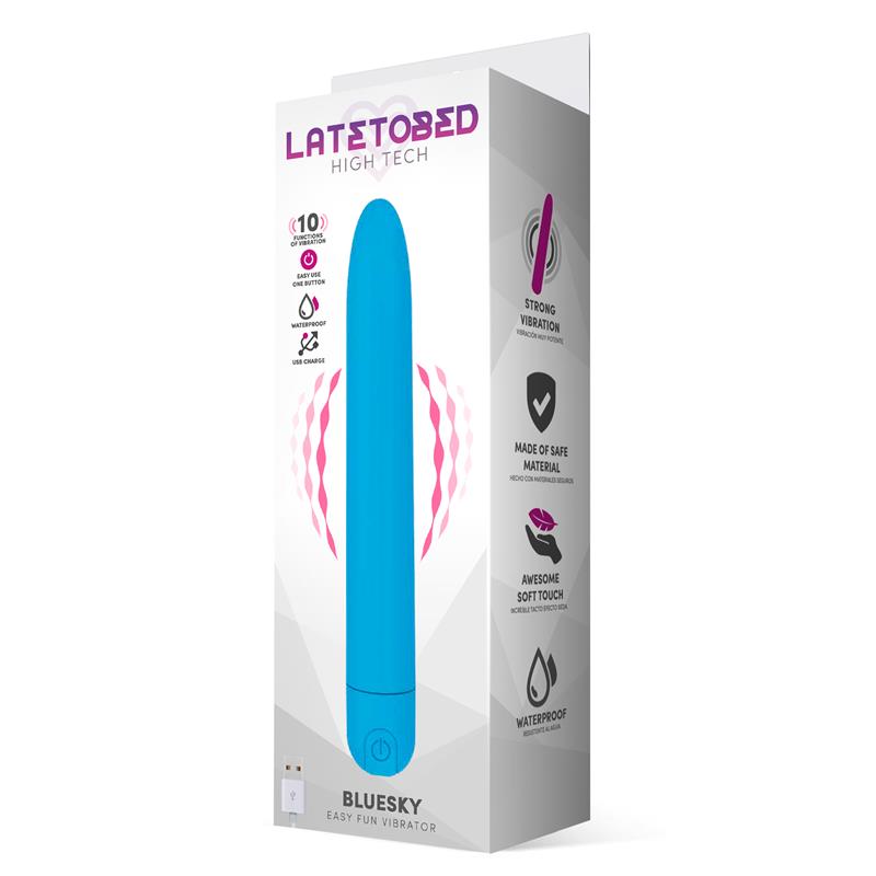 Bluesky Vibrador 10 Funciones 185 cm USB Azul Mate