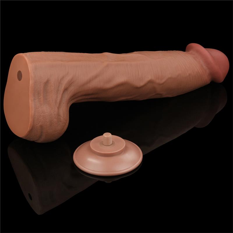 Dildo Dual Density Piel Deslizante Retractil 14