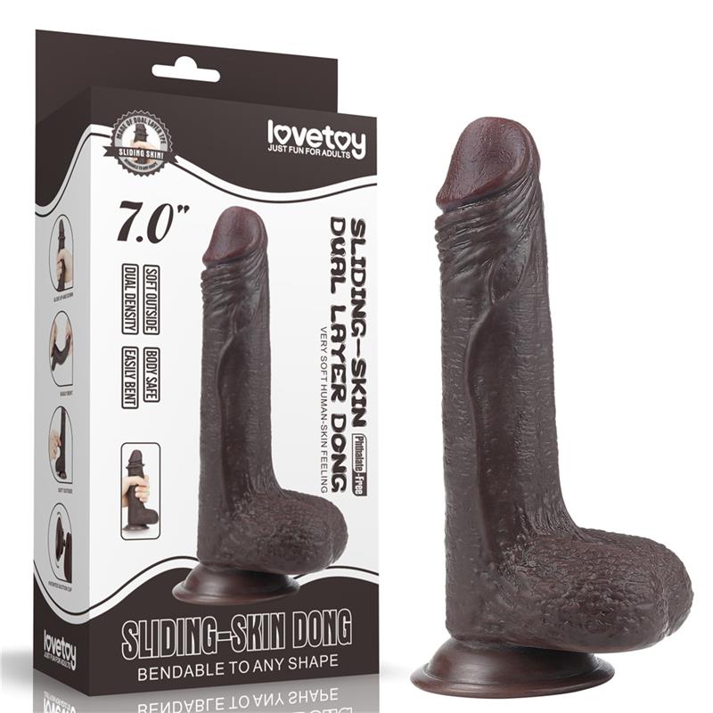 Dildo con Piel Retractil 7 Negro