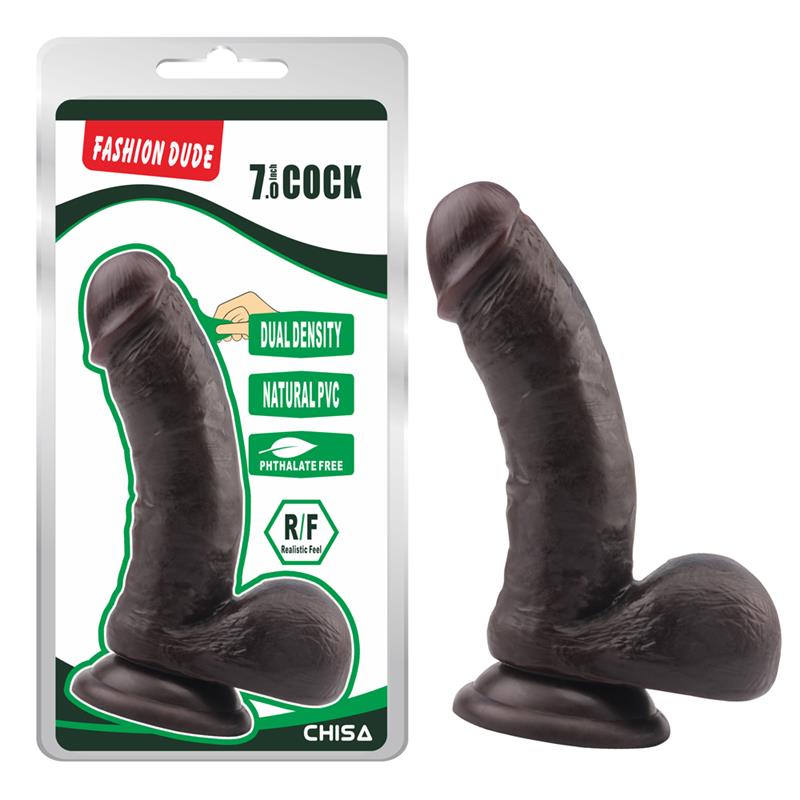 Dildo Dual Density Fashion Dude 175 x 4 cm Marron