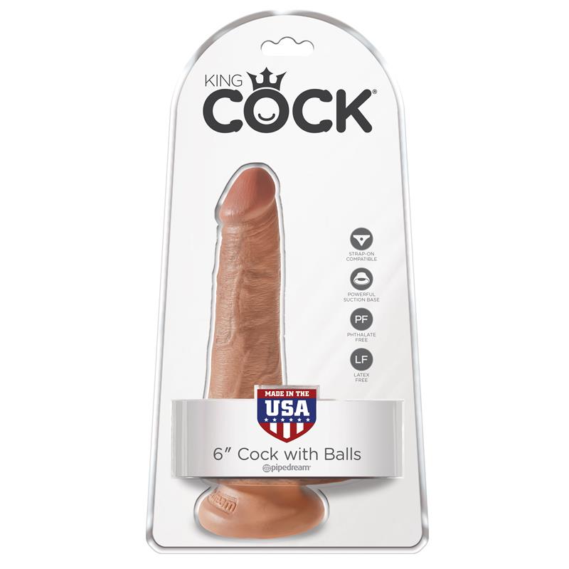 King Cock Pene con Testiculos de 6 Bronceado