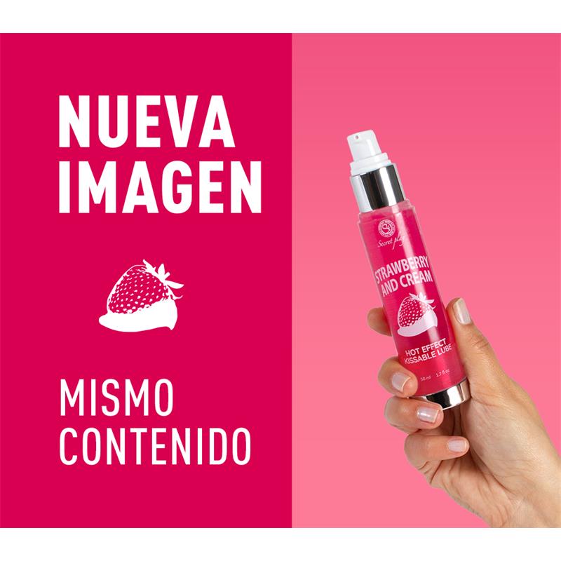 Lubricante Efecto Calor Fresas con Nata 50 ml