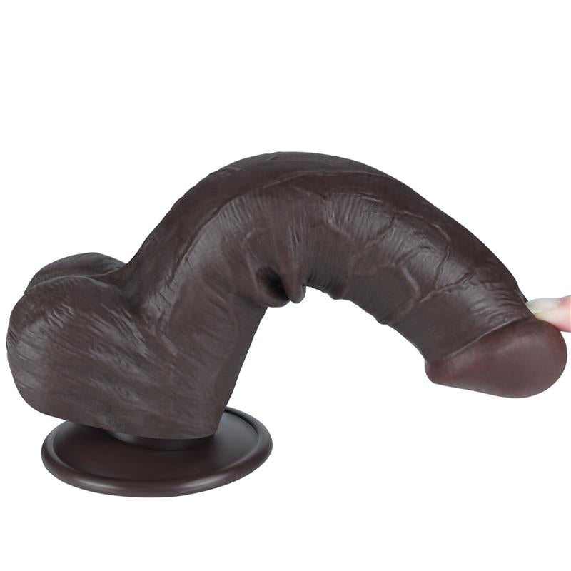 Dildo Dual Layer Piel Deslizante Retractil 8