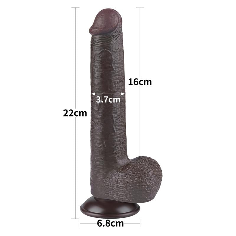 Dildo Dual Density Piel Deslizante Retractil 9