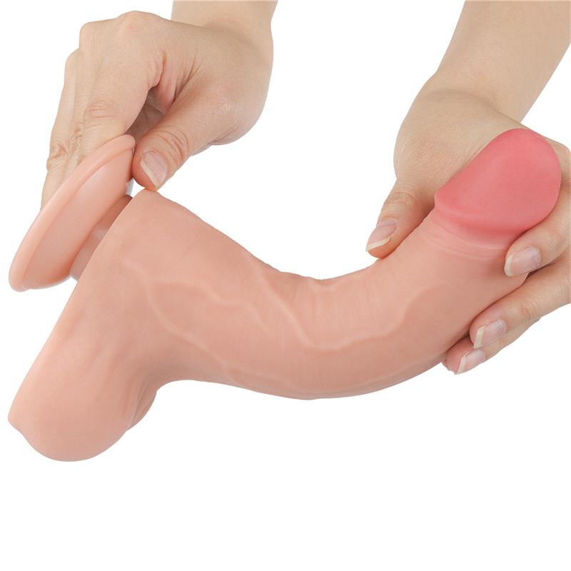 Dildo Dual Layer Piel Deslizante Retractil 85
