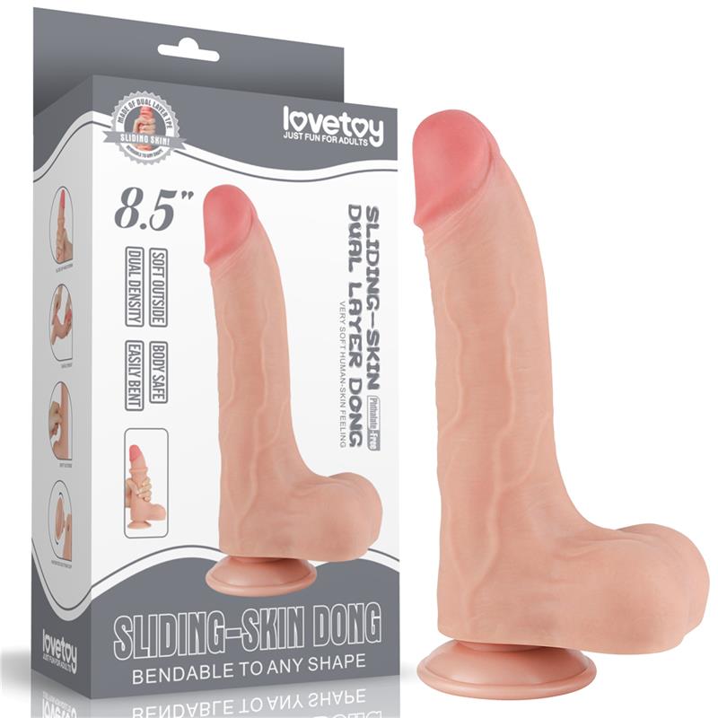 Dildo Dual Layer Piel Deslizante Retractil 85
