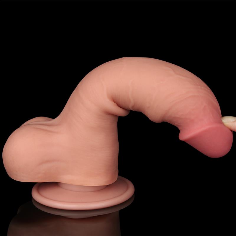 Dildo Dual Layer Piel Deslizante Retractil 8