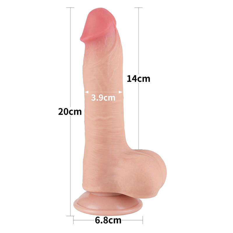 Dildo Dual Layer Piel Deslizante Retractil 8