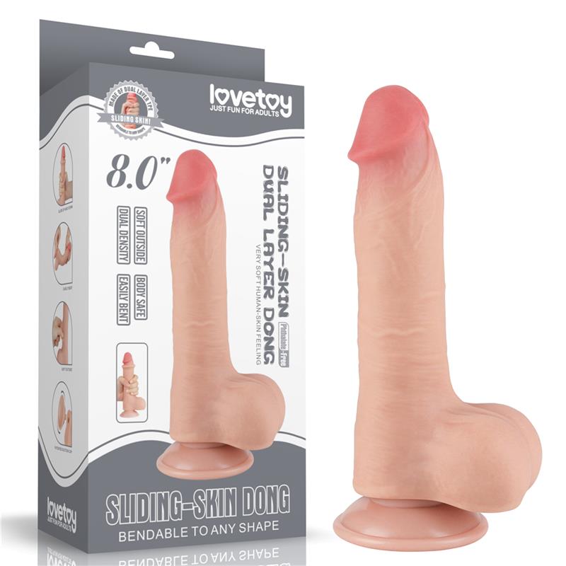 Dildo Dual Layer Piel Deslizante Retractil 8