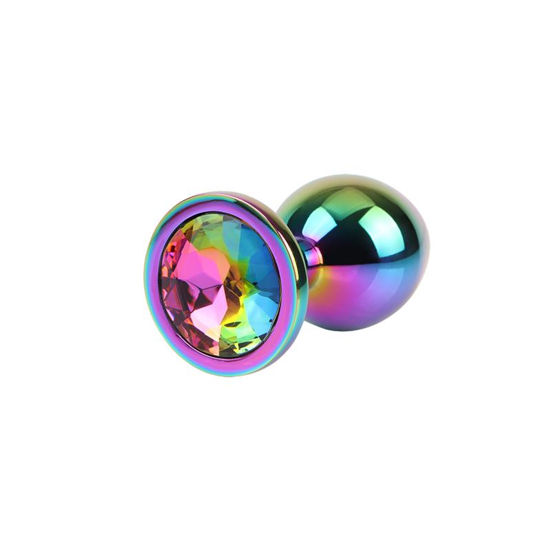 Rainbow Gem Plug Anal Multicolor con Joya Talla M