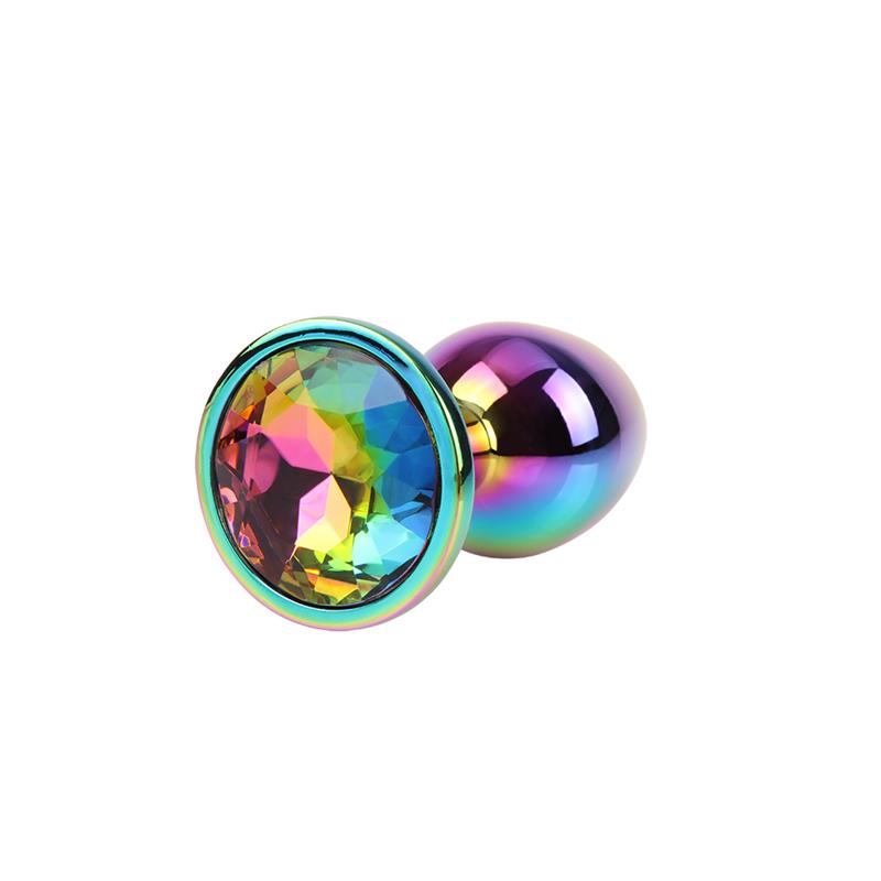 Rainbow Gem Plug Anal multicolor con Joya Talla S