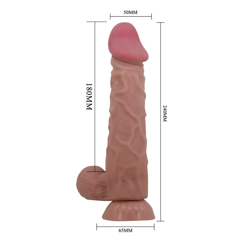 Dildo Realista Piel Deslizante Retractil 24 cm