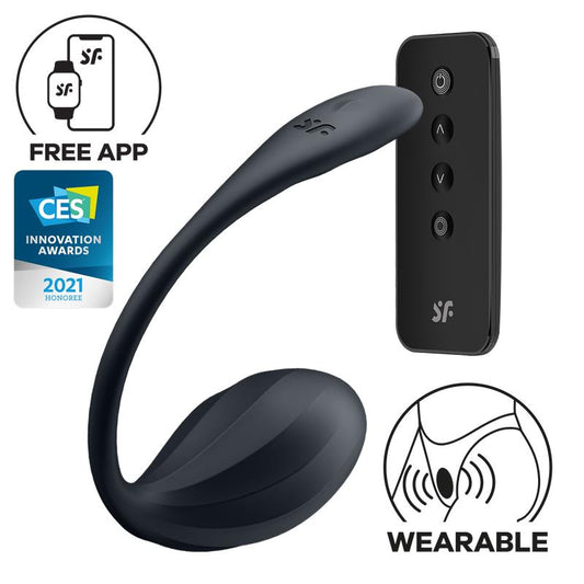 Ribbed Petal Vibrador de Braguita APP Negro