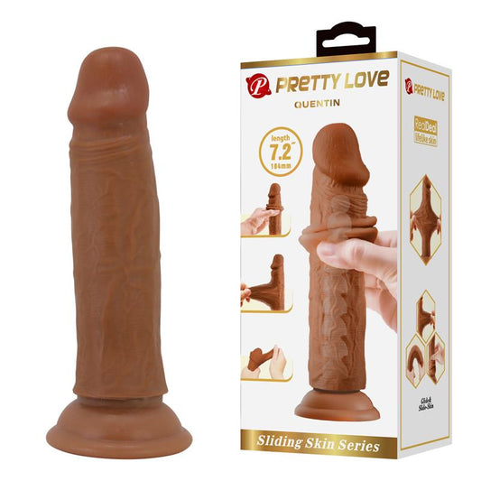 Quentin Dildo con Piel Deslizante Retractil 184 cm