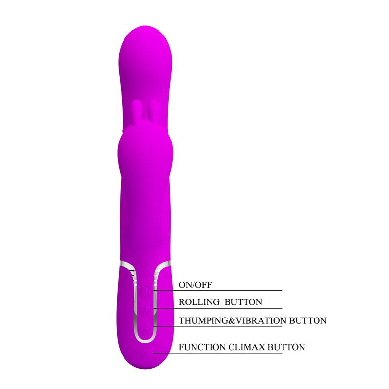 Cammy 4 in 1 Vibrador con Bolas Rotadoras y Cadena Anal