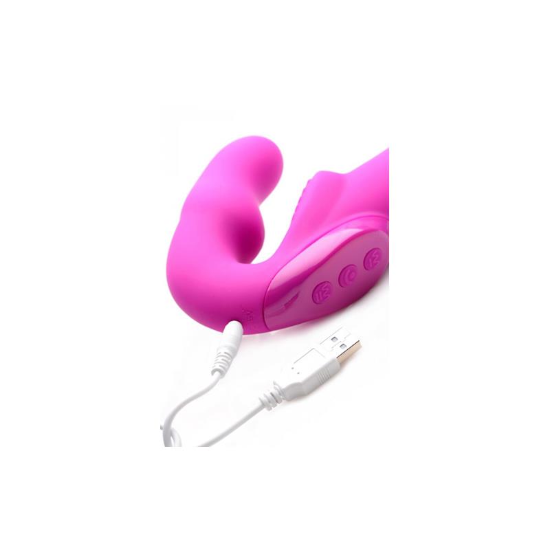 Evoke Vibrador Doble sin Arnes USB Rosa