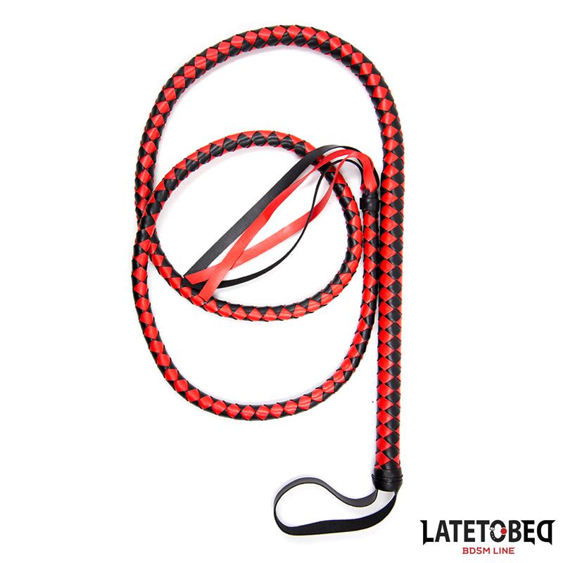 Latigo Largo Rojo y Negro 210cm