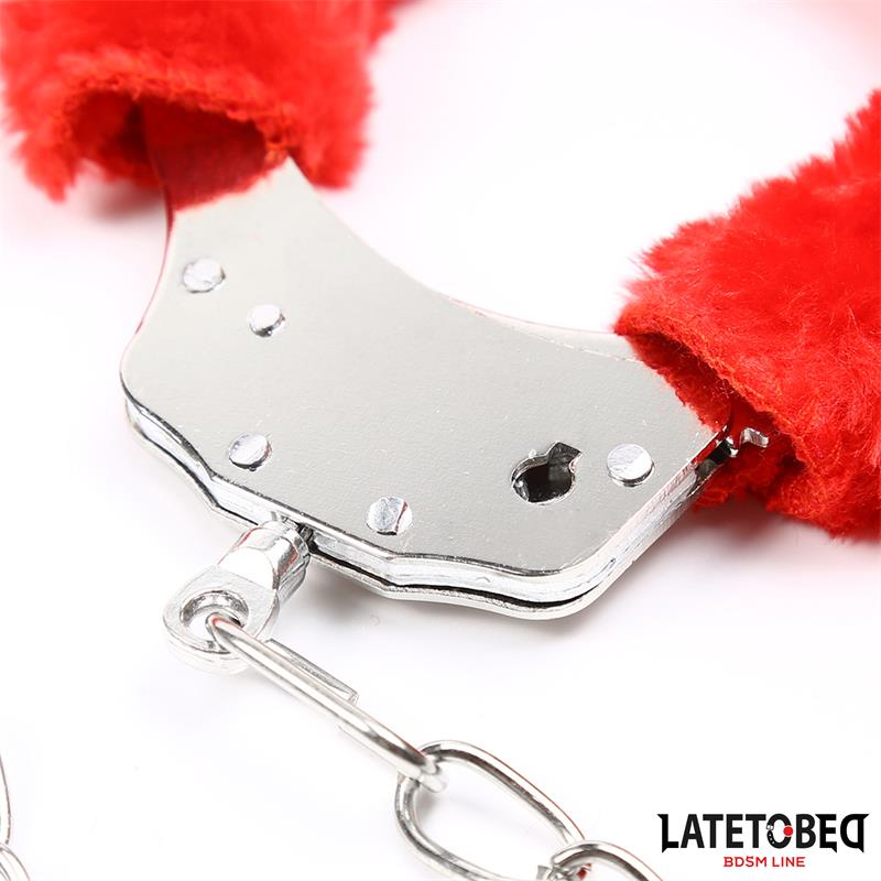 Esposas Pies Peluche Terciopelo Rojo