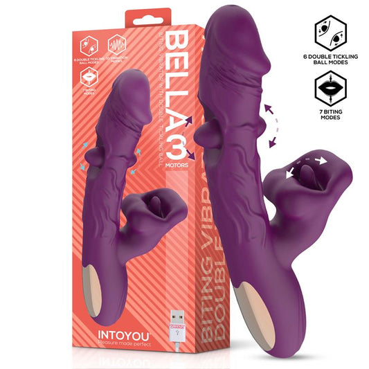 Bella Vibrador Doble Bola Cosquilleante y Mordisqueo 3 Motores