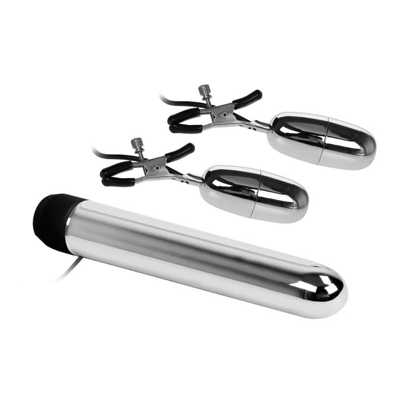Baile Set Bala Vibrador y Pinzas para Pezones con Vibracion Turbo