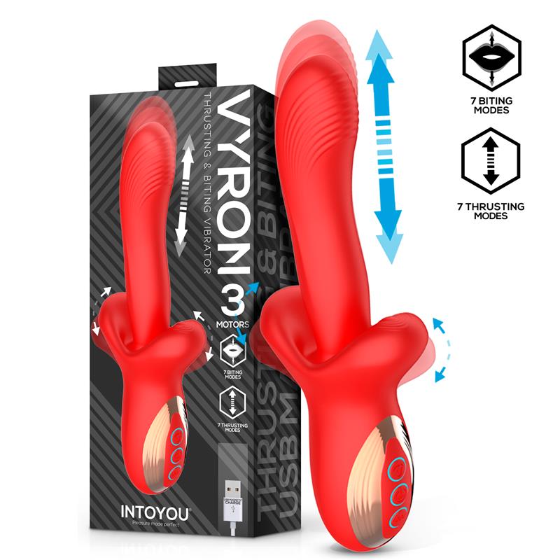 Vyron Vibrador con Thrusting y Biting Mordisqueo