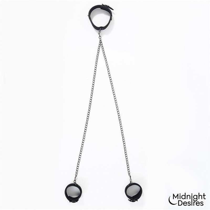 Collar con Esposas para Tobillos con Cadena