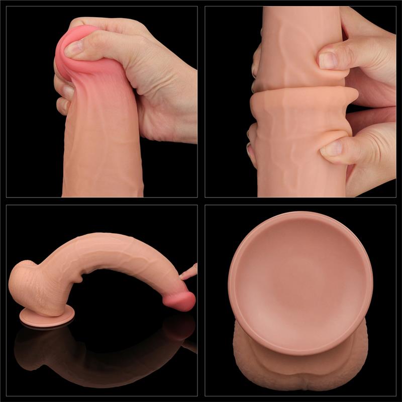 Dildo Dual Layer Piel Retractil 135